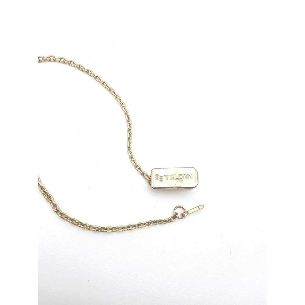 Vintage TELSON Signed Watch Chain‎ Clip-On On Gold Filled 10